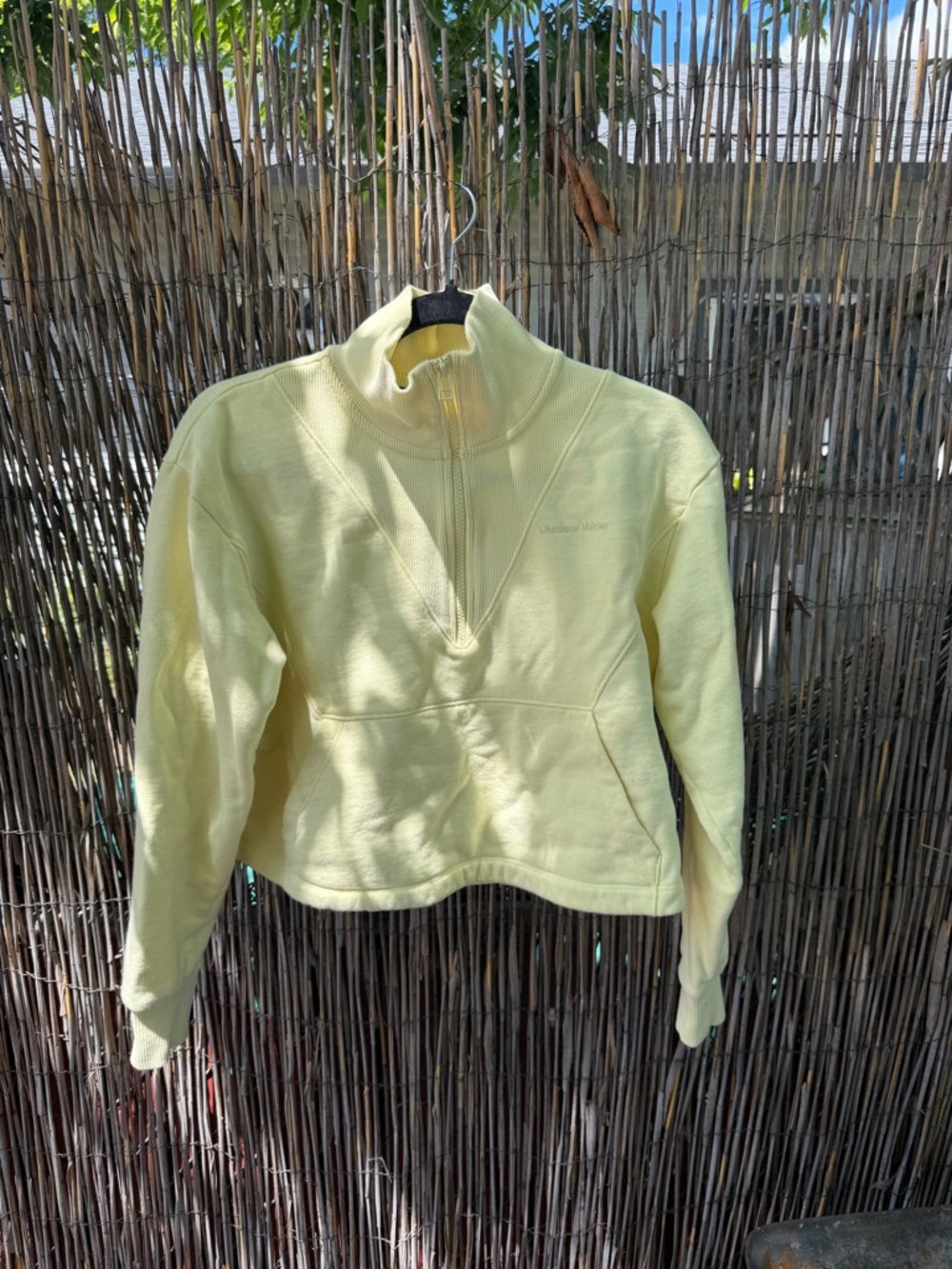 Outdoor Voices Women's Light Yellow Half-Zip Teddy Pullover Jacket
